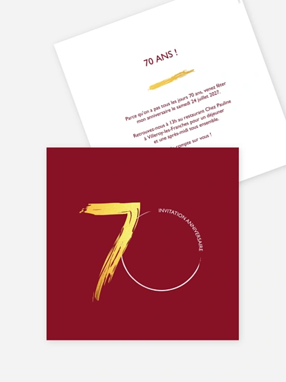invitation anniversaire 70 Tout rond