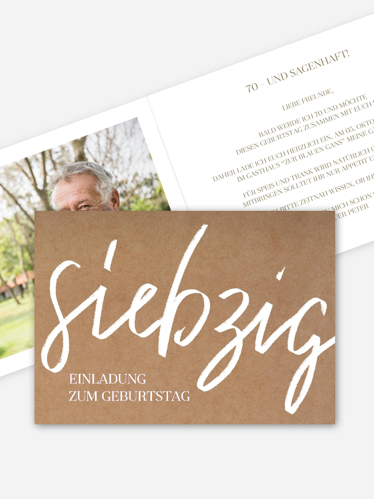 Einladung 70. Geburtstag Partypost