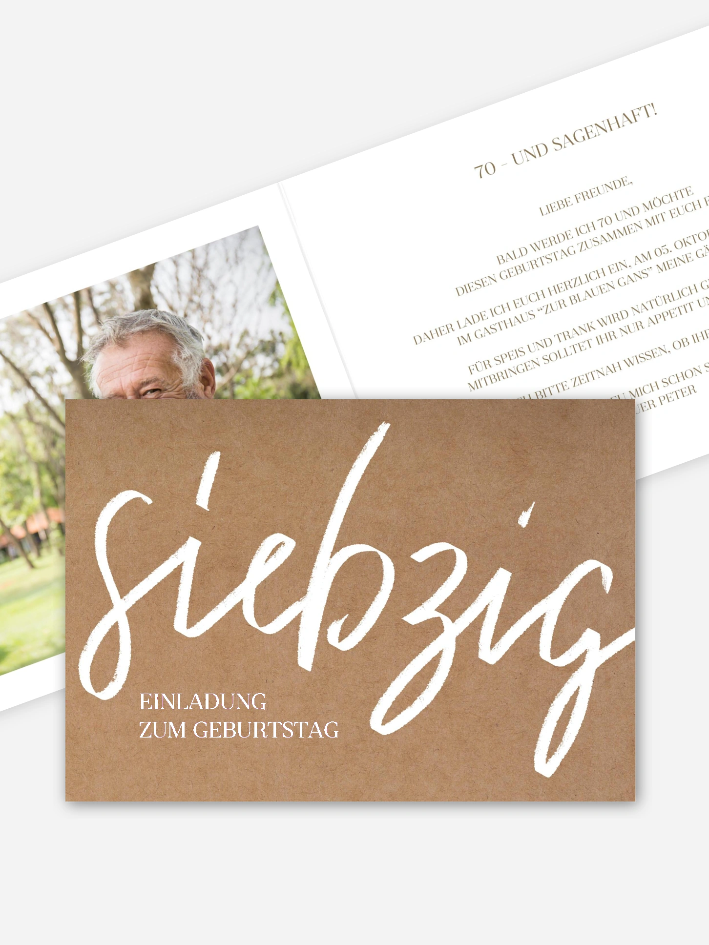 Einladung 70. Geburtstag Partypost