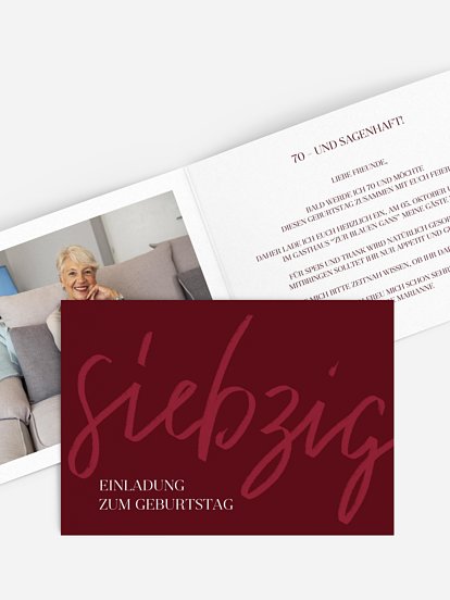 Einladung 70. Geburtstag Partypost