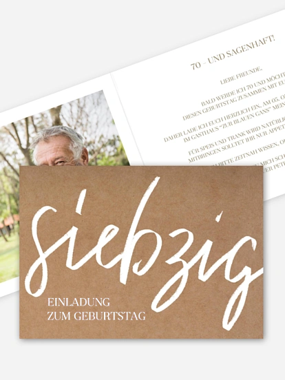 Einladung 70. Geburtstag Partypost