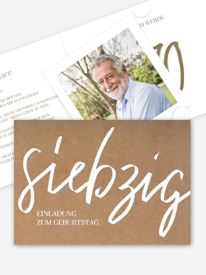 Einladung 70. Geburtstag Partypost