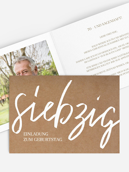 Einladung 70. Geburtstag Partypost