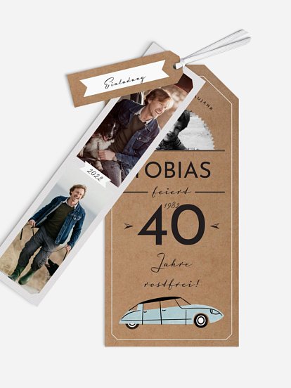 Einladung 40. Geburtstag Rostfrei