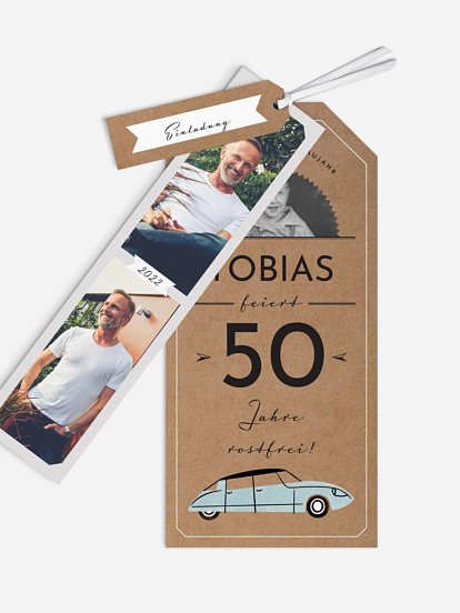 Einladung 50. Geburtstag Rostfrei