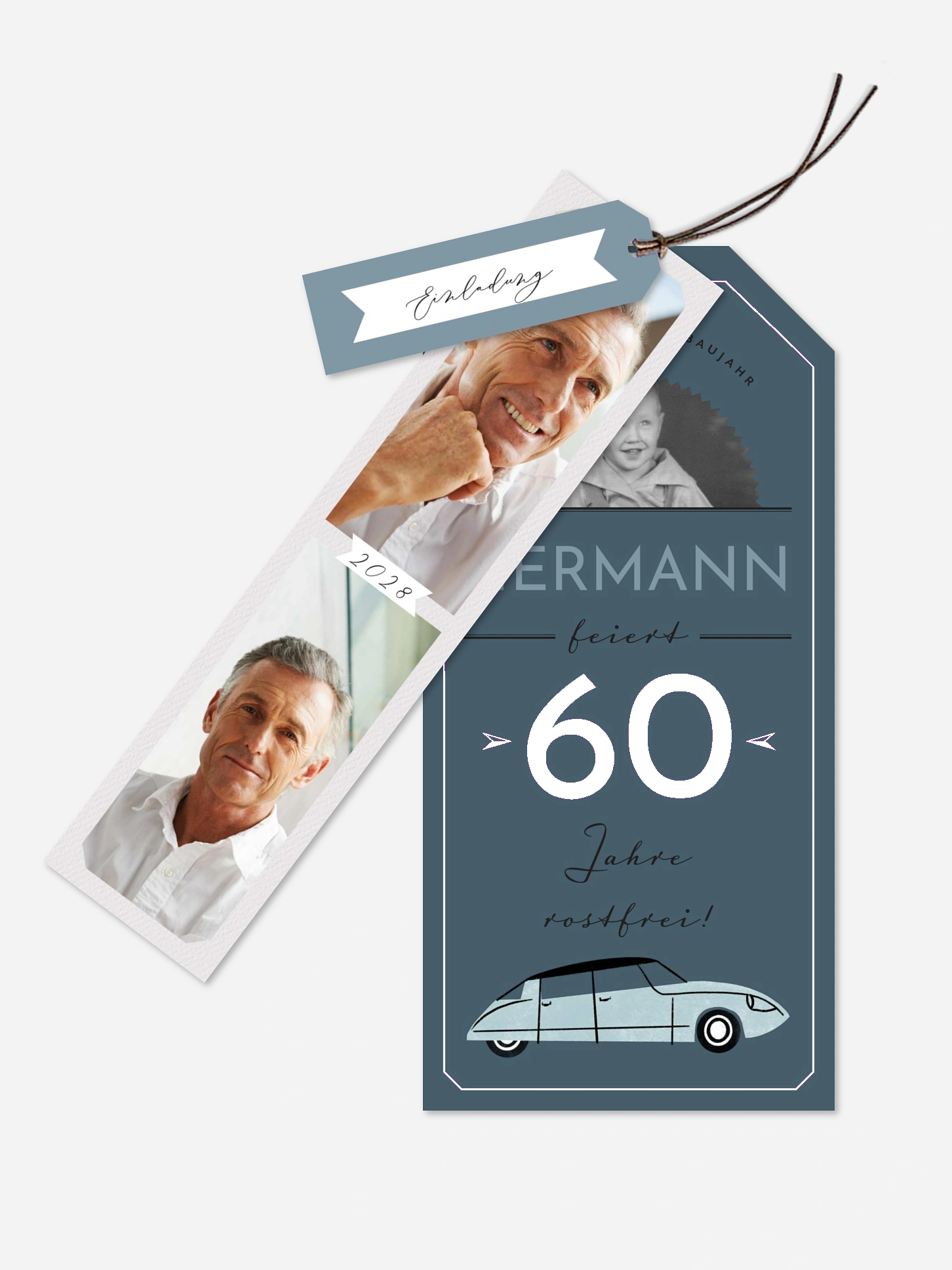 Einladung 60. Geburtstag Rostfrei