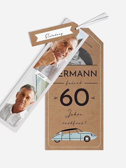 Einladung 60. Geburtstag Rostfrei