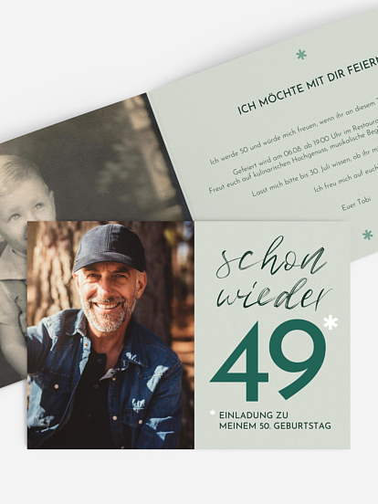 Einladung 50. Geburtstag Asterisk