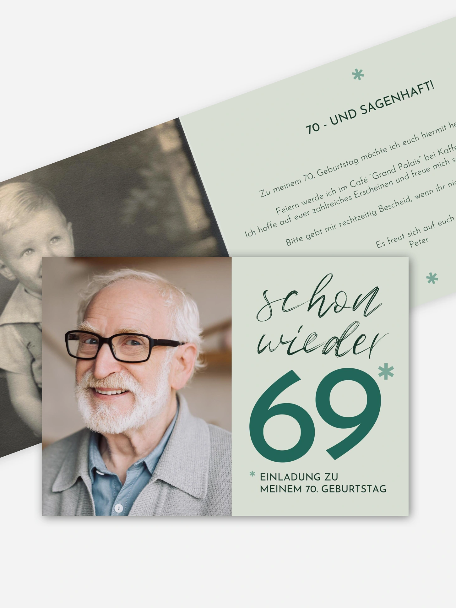 Einladung 70. Geburtstag Asterisk