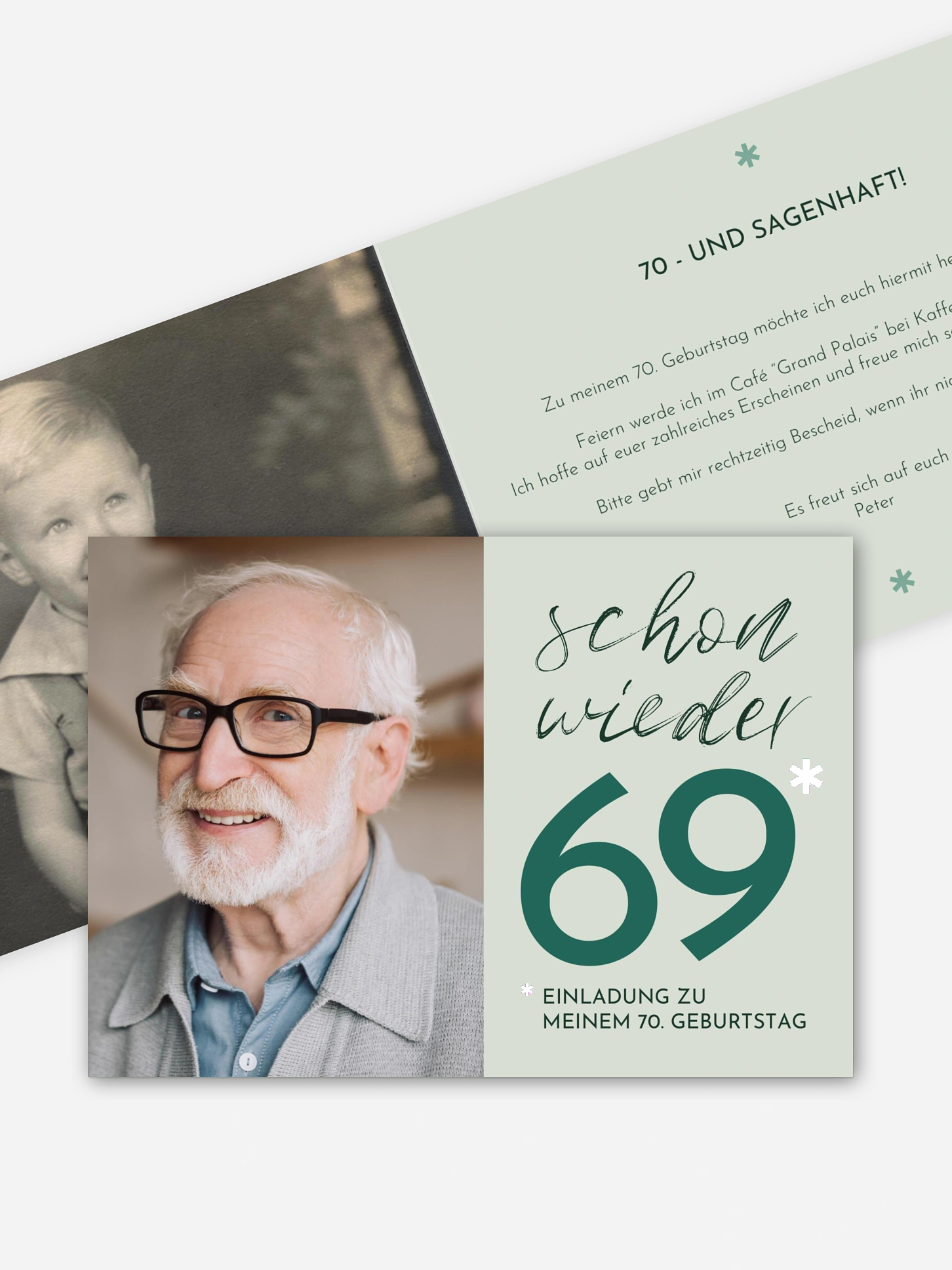 Einladung 70. Geburtstag Asterisk