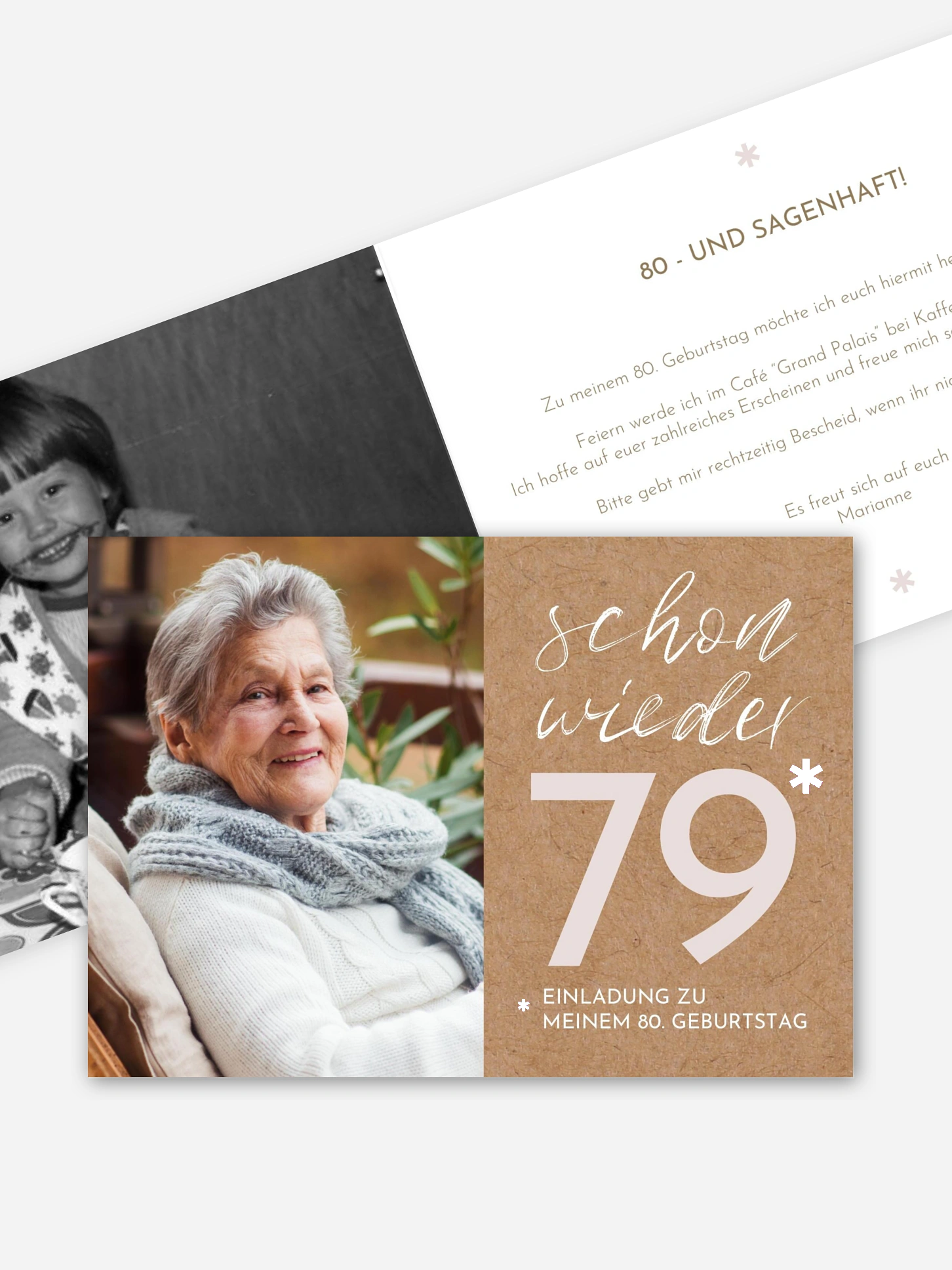 Einladung 80. Geburtstag Asterisk
