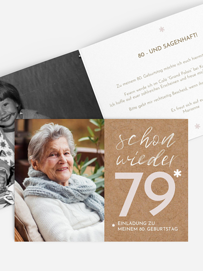 Einladung 80. Geburtstag Asterisk
