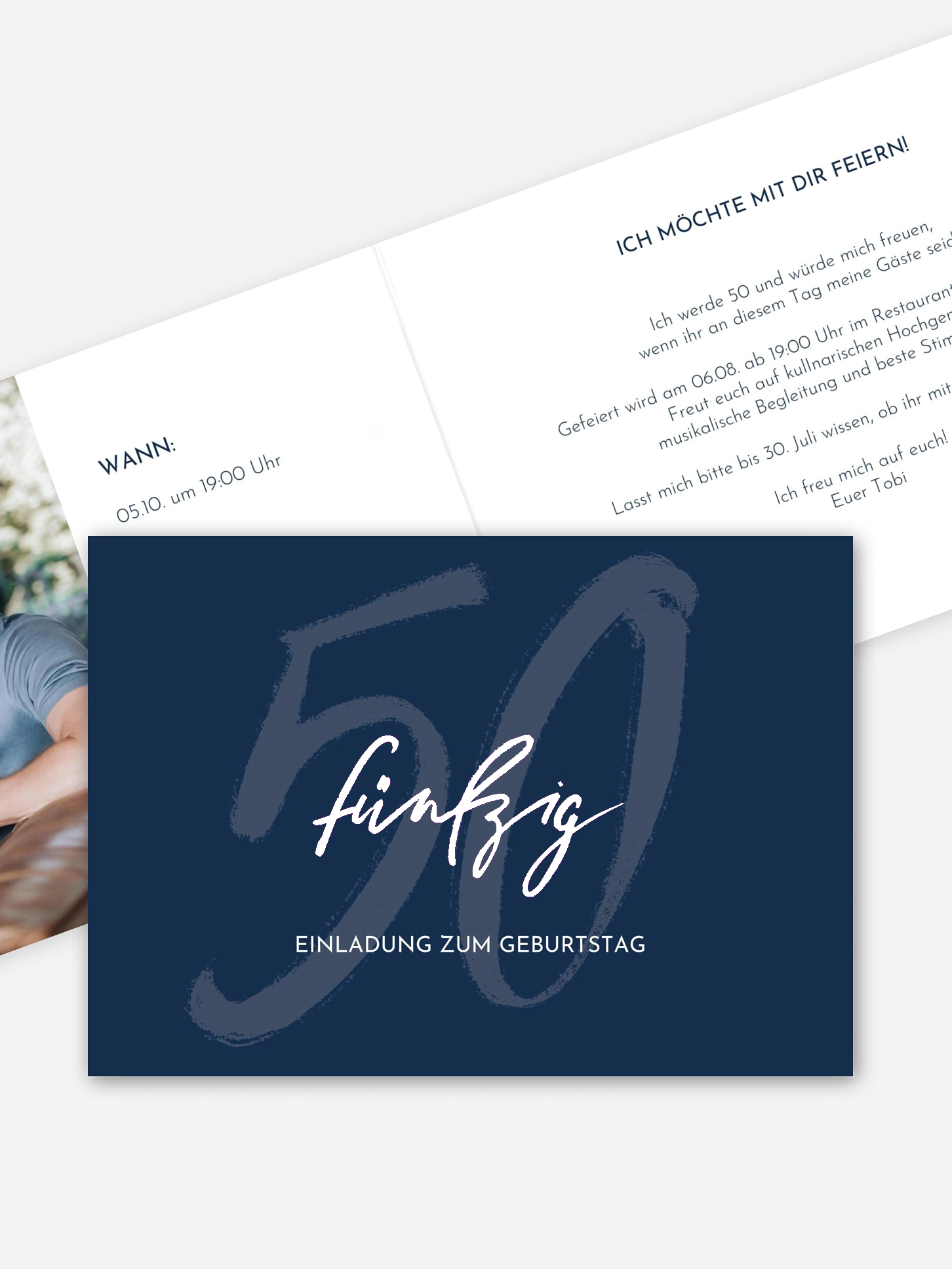 Einladung 50. Geburtstag Time to shine