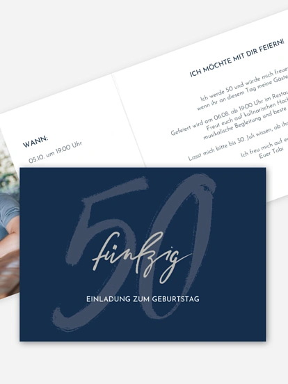 Einladung 50. Geburtstag Time to shine