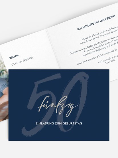 Einladung 50. Geburtstag Time to shine