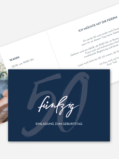 Einladung 50. Geburtstag Time to shine