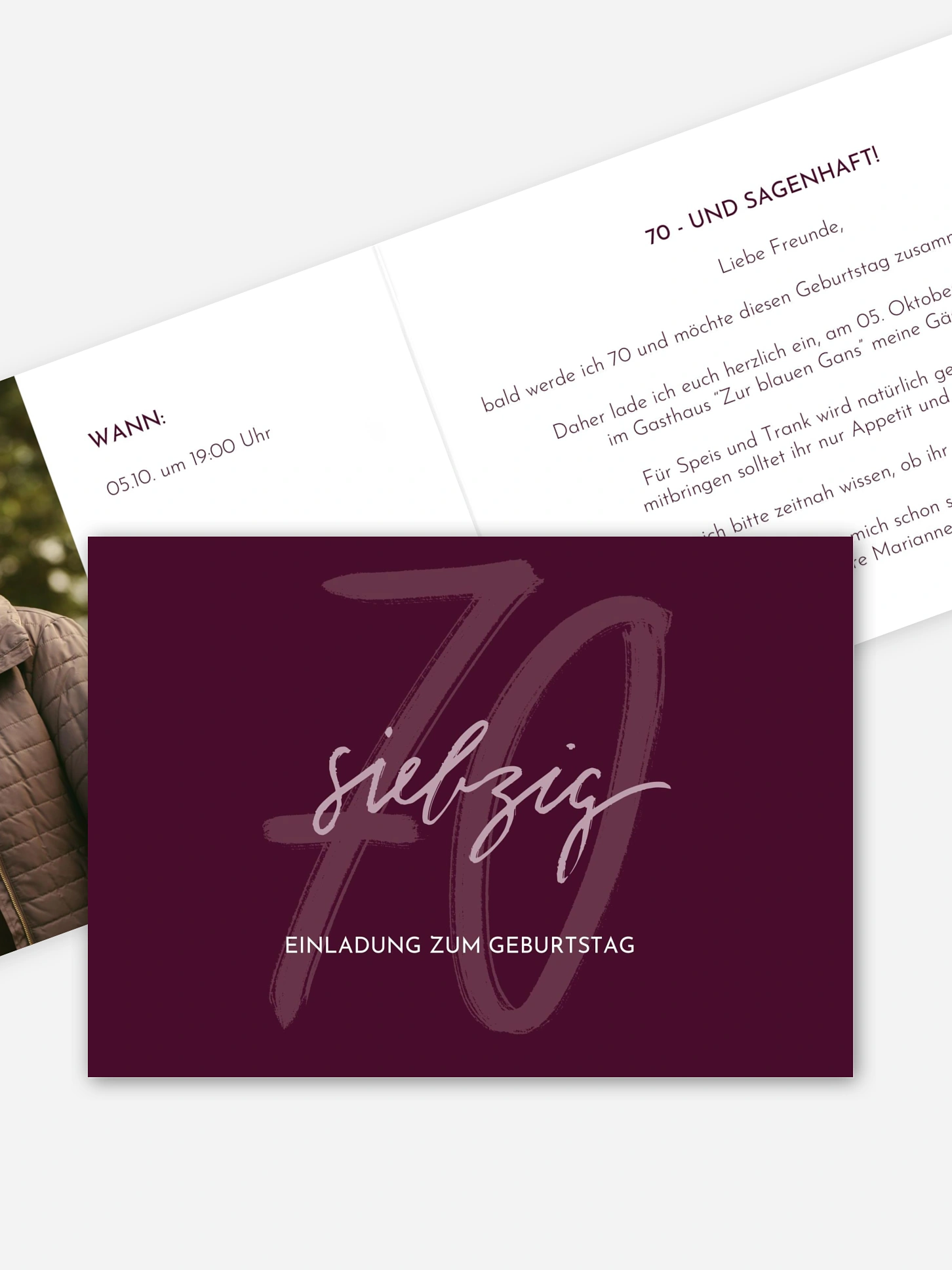 Einladung 70. Geburtstag Time to shine
