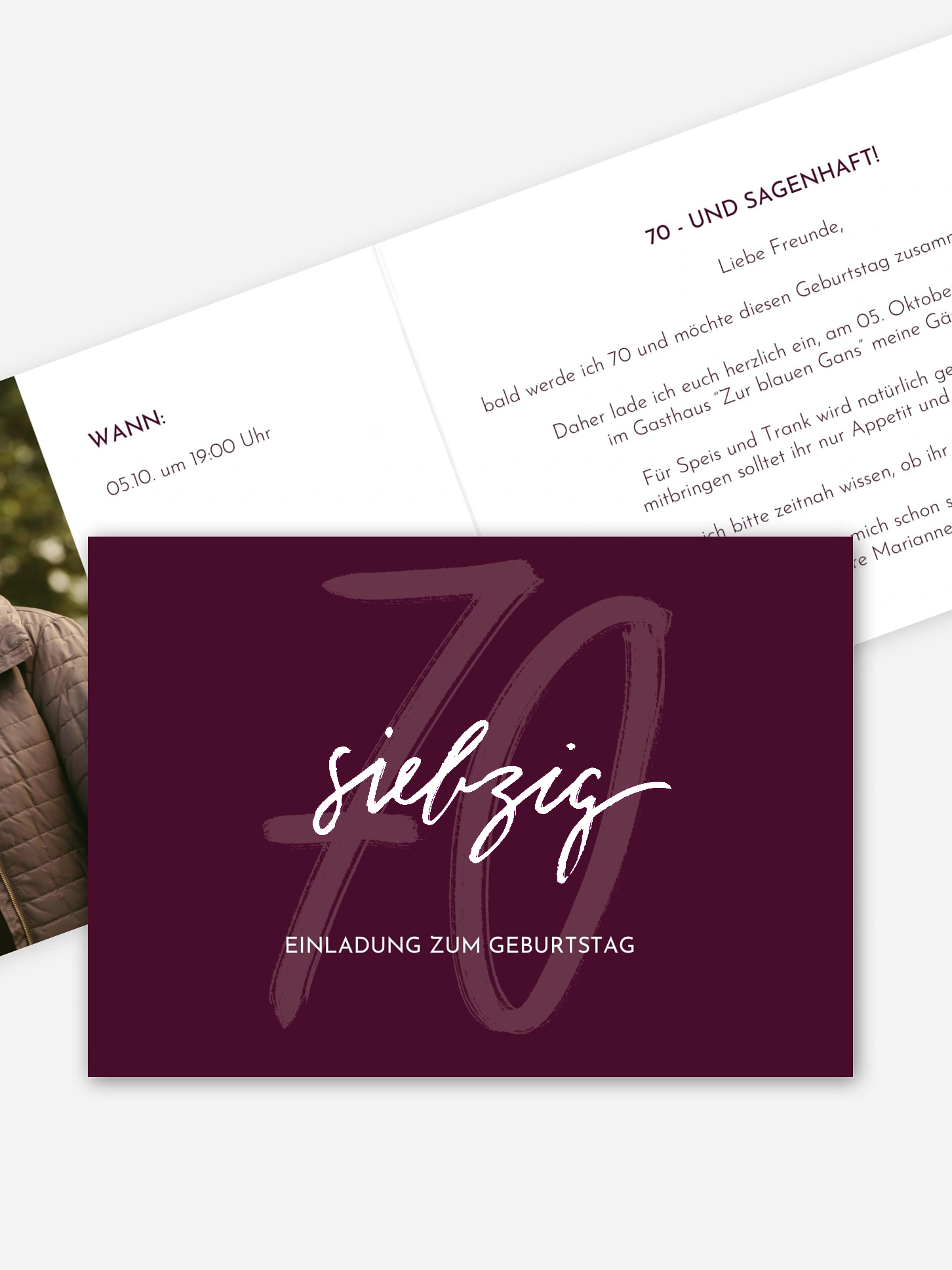 Einladung 70. Geburtstag Time to shine