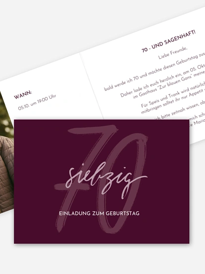 Einladung 70. Geburtstag Time to shine