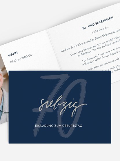 Einladung 70. Geburtstag Time to shine