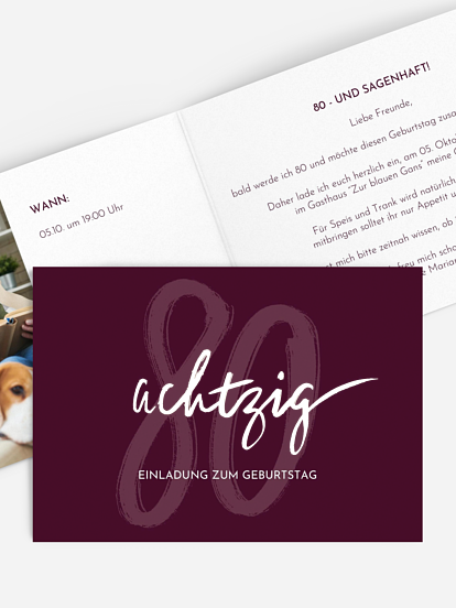 Einladung 80. Geburtstag Time to shine