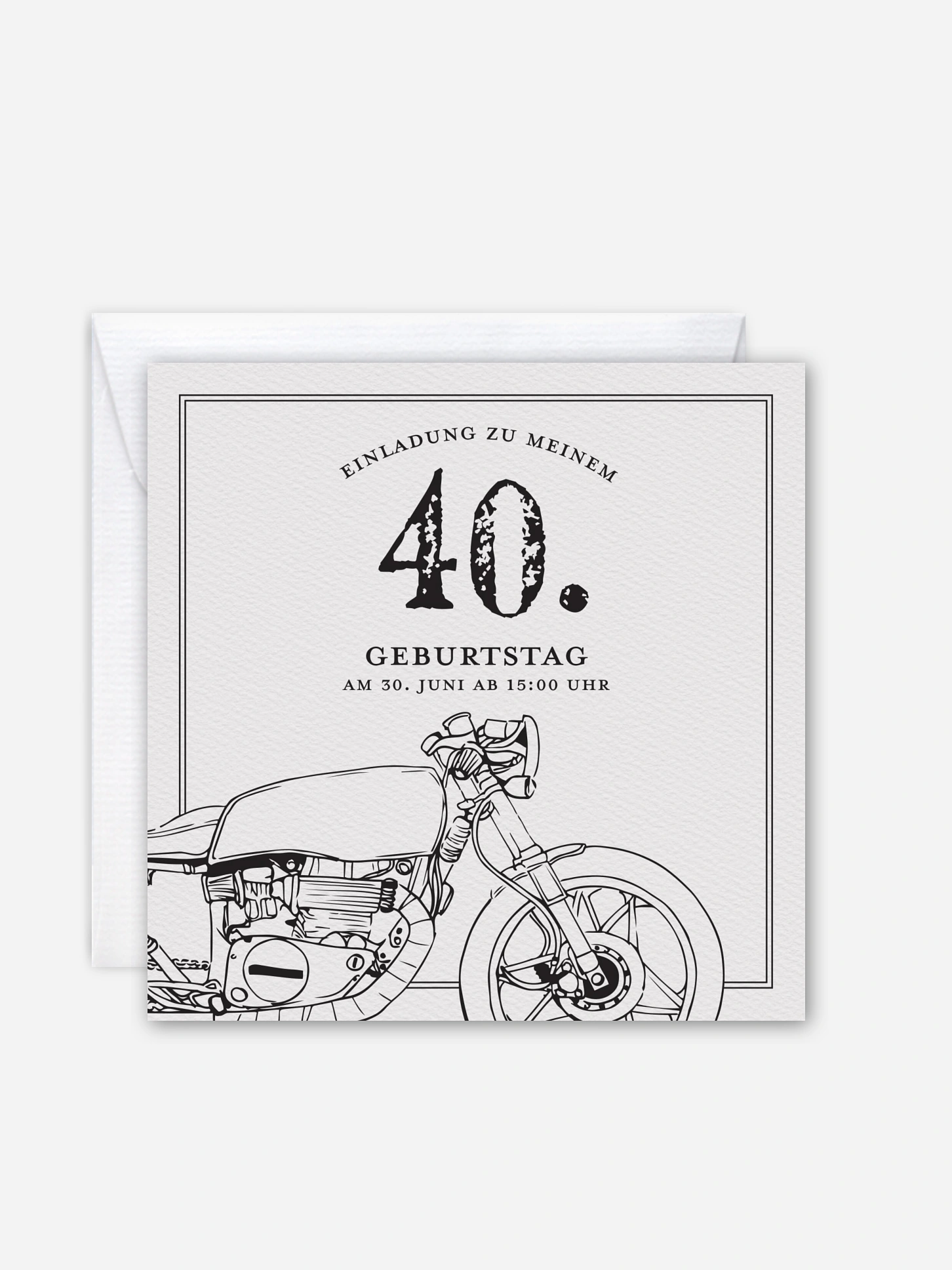 Einladung 40. Geburtstag Moto