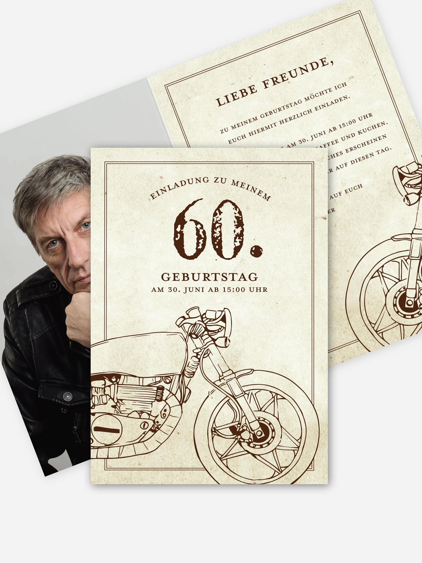 Einladung 60. Geburtstag Moto