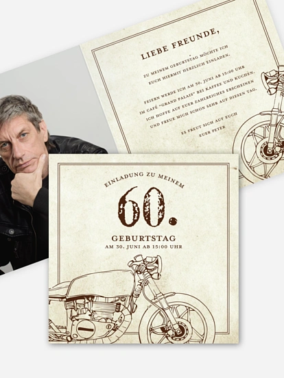 Einladung 60. Geburtstag Moto