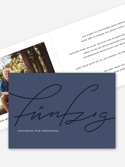 Einladung 50. Geburtstag Pure Glamour
