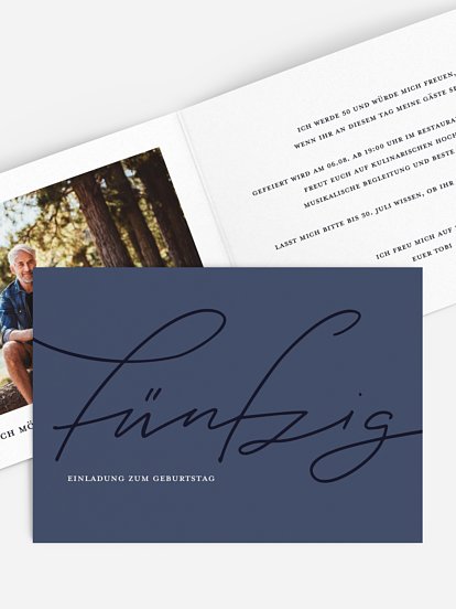 Einladung 50. Geburtstag Pure Glamour