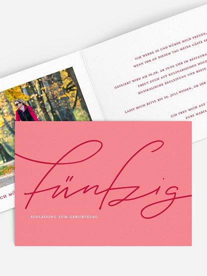 Einladung 50. Geburtstag Pure Glamour