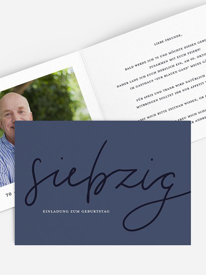 Einladung 70. Geburtstag Pure Glamour