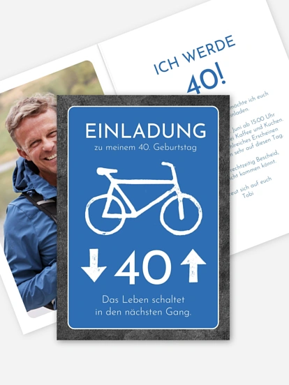 Einladung 40. Geburtstag Fahrrad