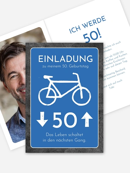 Einladung 50. Geburtstag Fahrrad