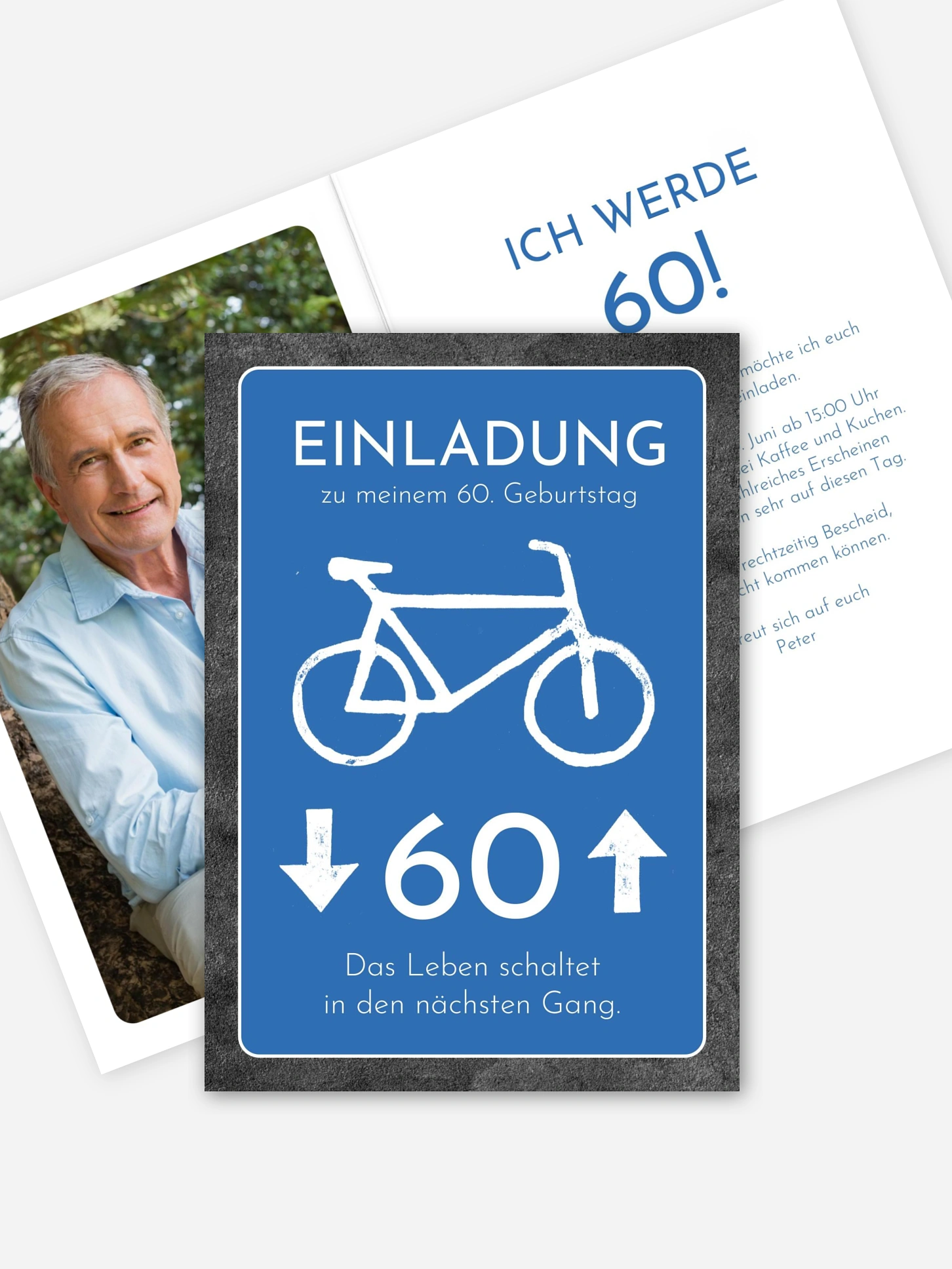 Einladung 60. Geburtstag Fahrrad
