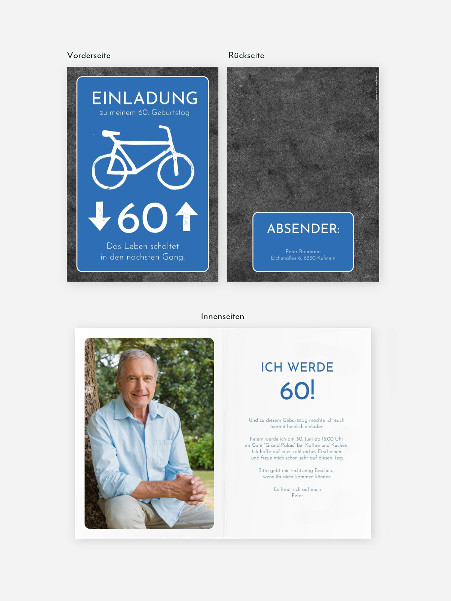 Einladung 60. Geburtstag Fahrrad