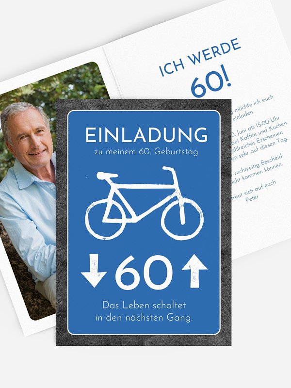 Einladung 60. Geburtstag Fahrrad