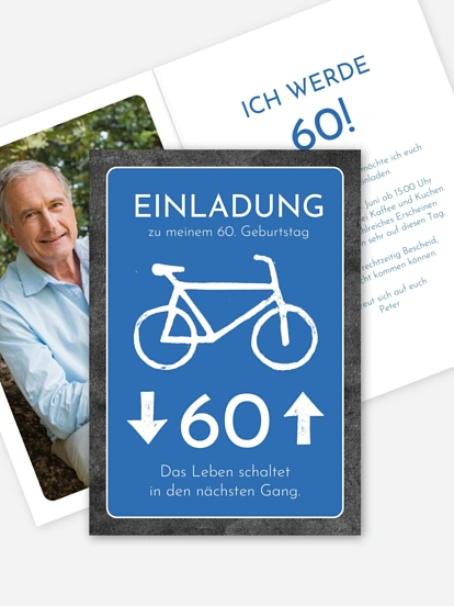 Einladung 60. Geburtstag Fahrrad