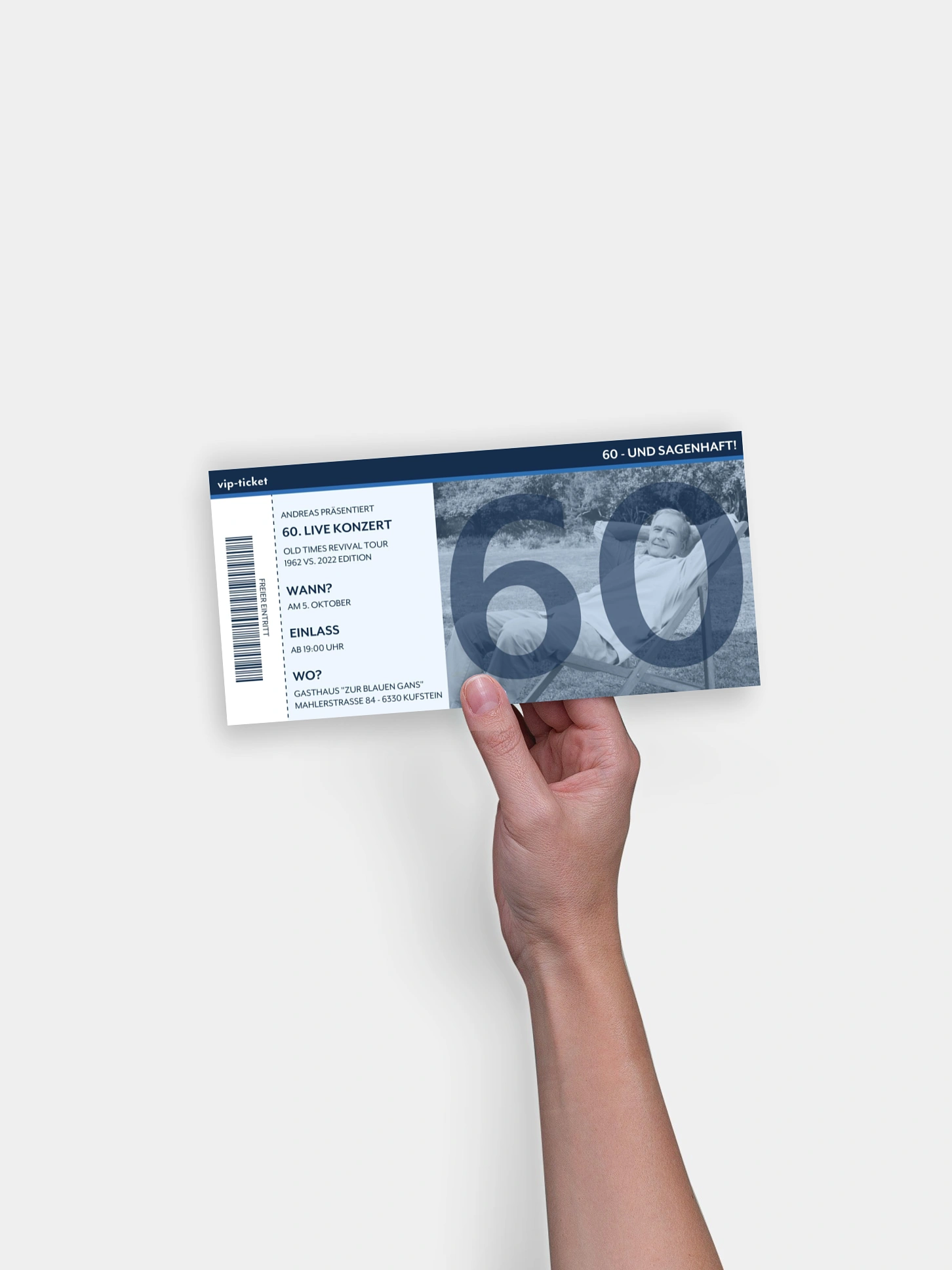 Einladung 60. Geburtstag Konzert Ticket
