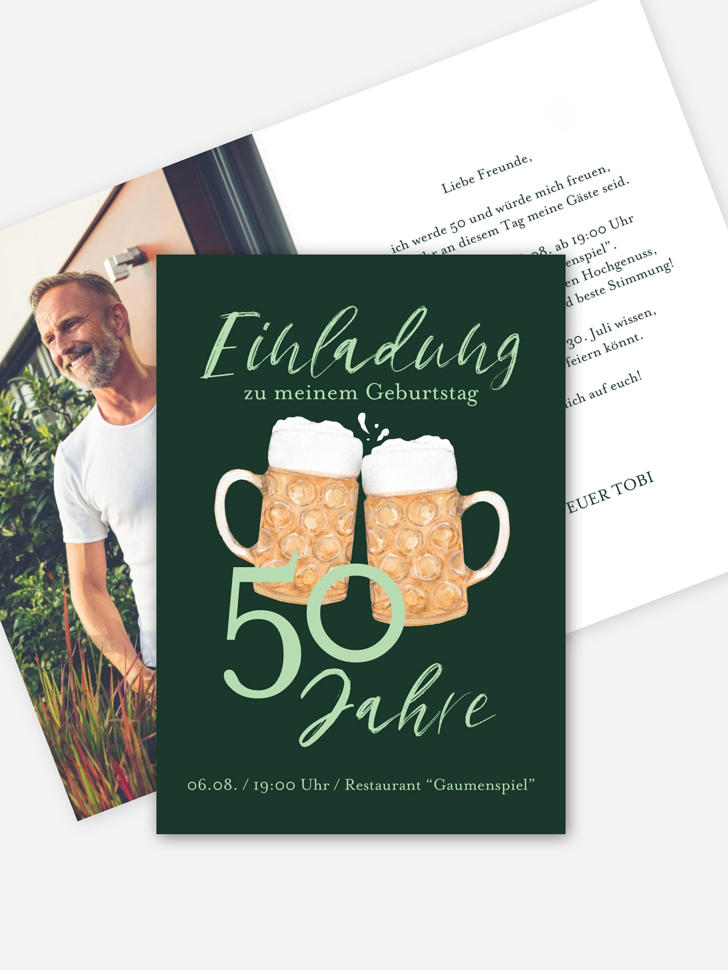 Einladung 50. Geburtstag Prost