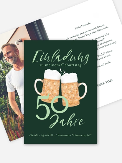 Einladung 50. Geburtstag Prost