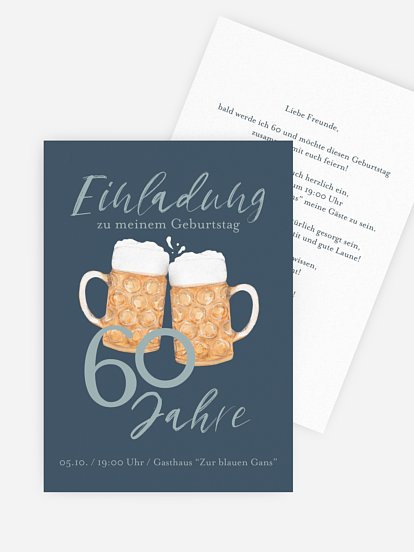 Einladung 60. Geburtstag Prost