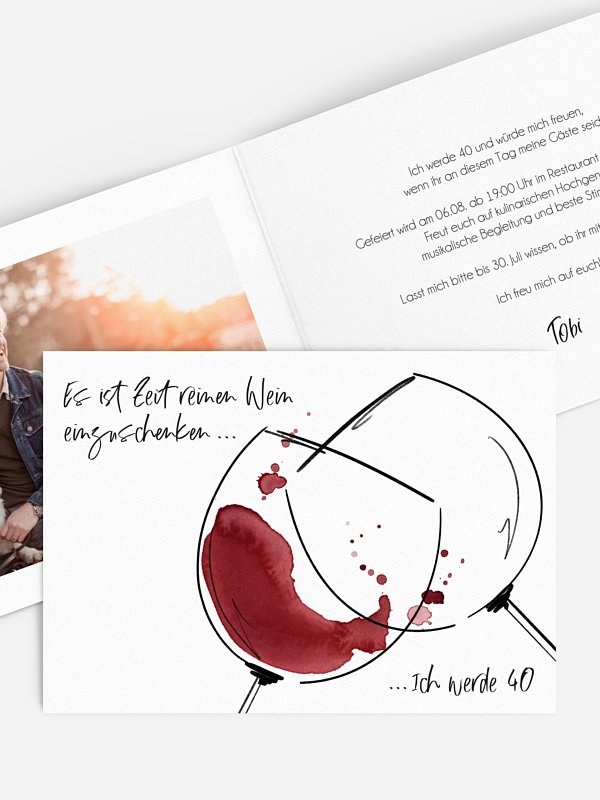 Einladung 40. Geburtstag Reiner Wein