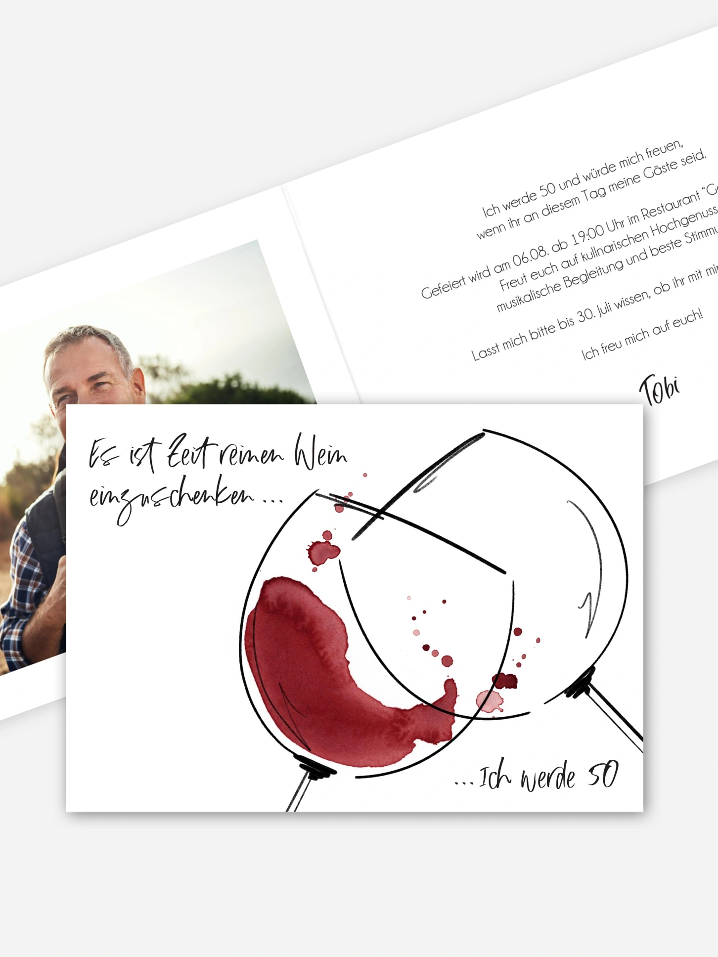 Einladung 50. Geburtstag Reiner Wein