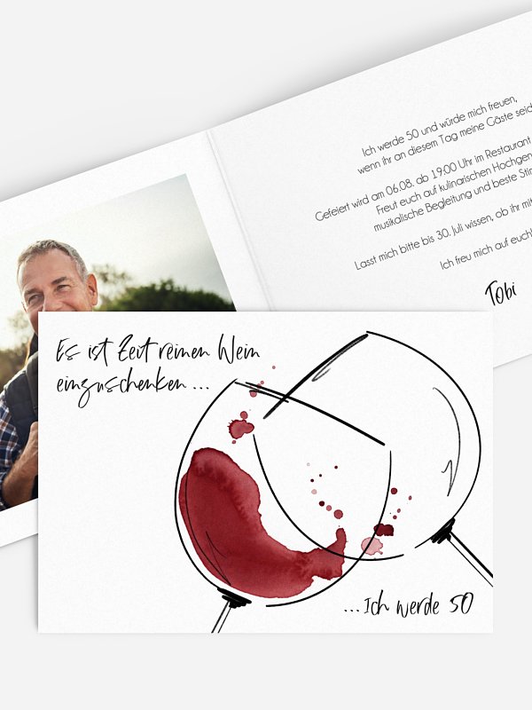 Einladung 50. Geburtstag Reiner Wein