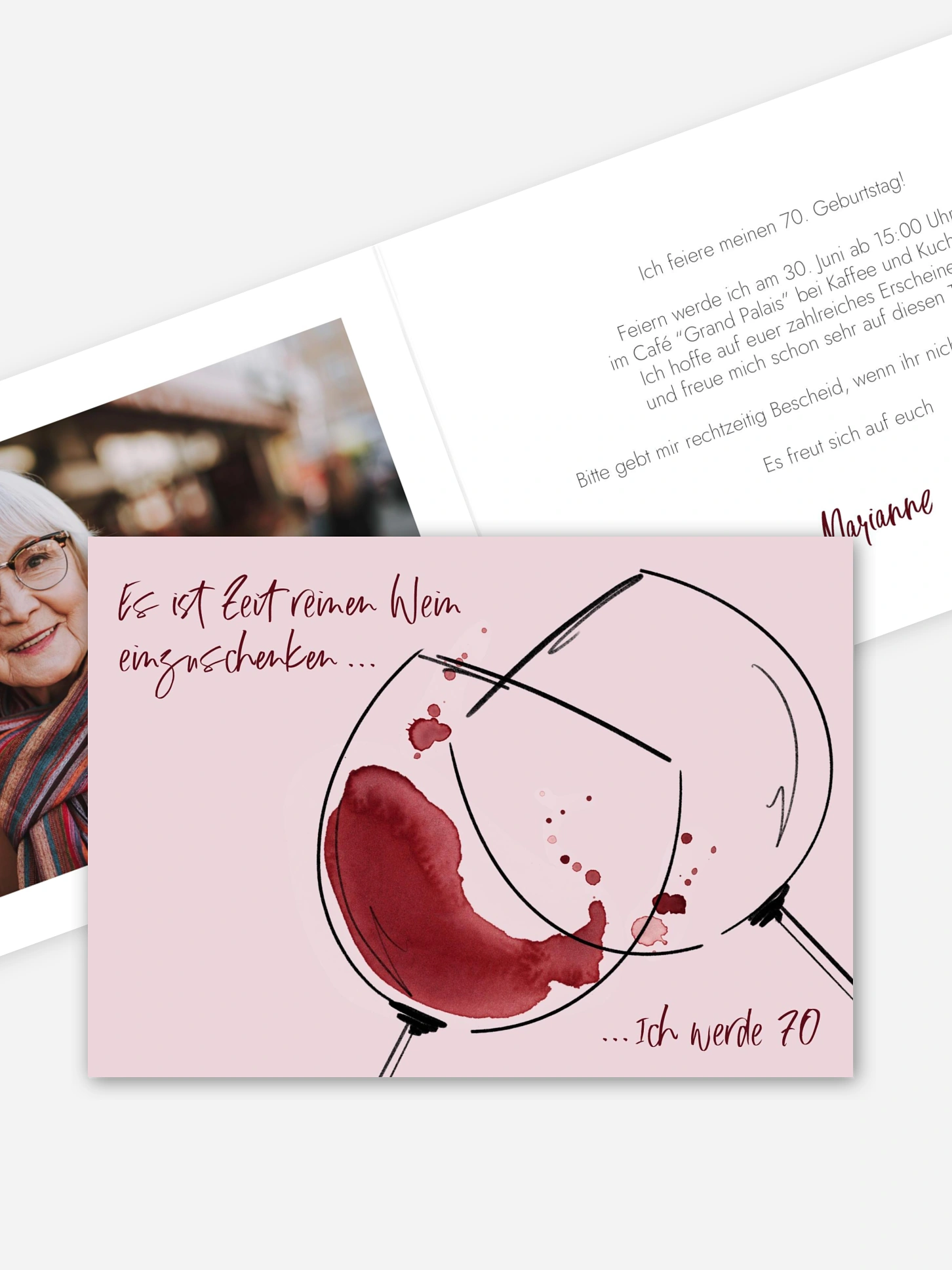 Einladung 70. Geburtstag Reiner Wein