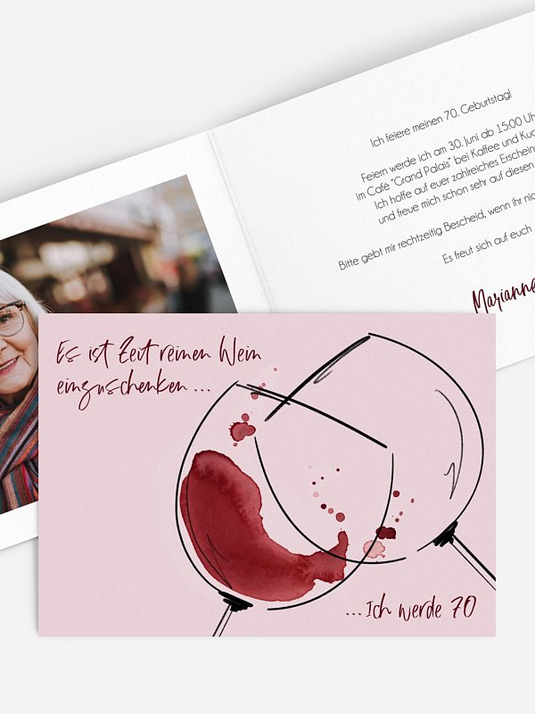Einladung 70. Geburtstag Reiner Wein