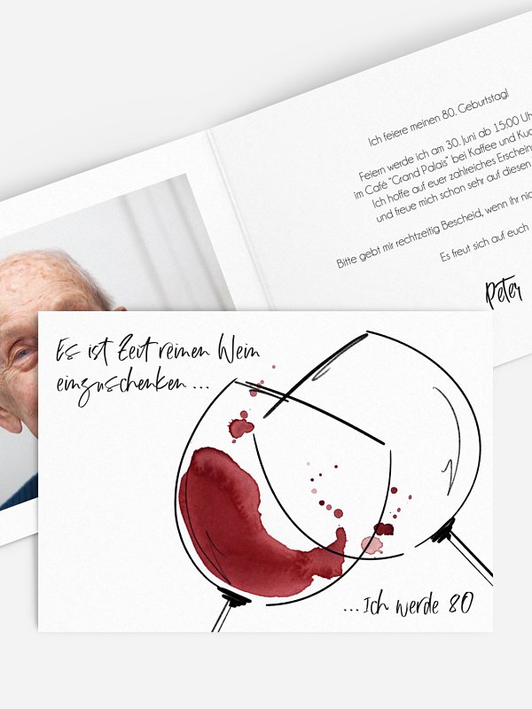Einladung 80. Geburtstag Reiner Wein