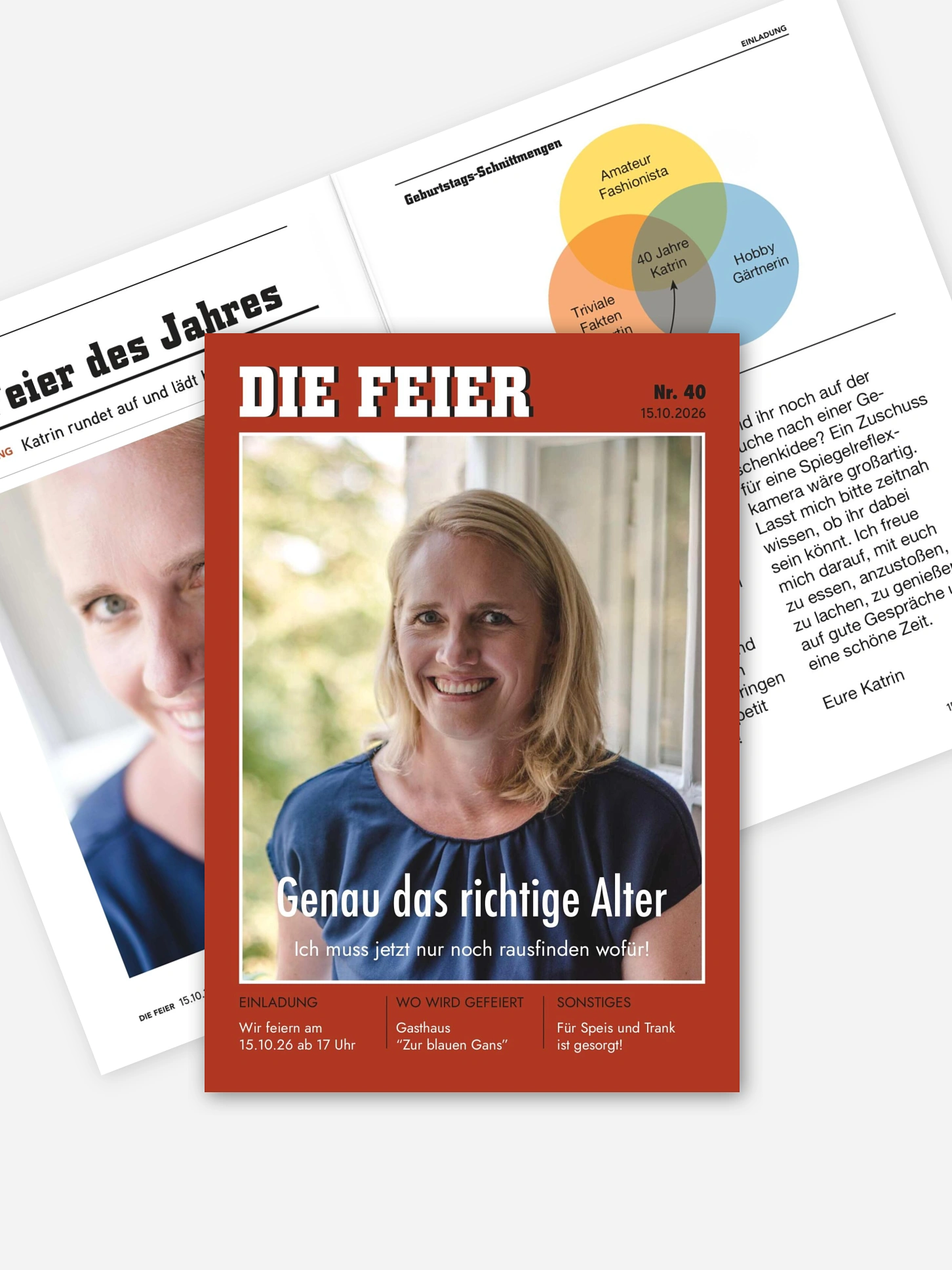 Einladung 40. Geburtstag Die Feier