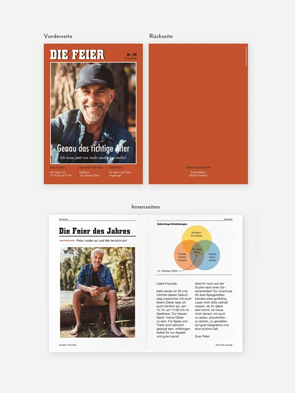 Einladung 50. Geburtstag Die Feier